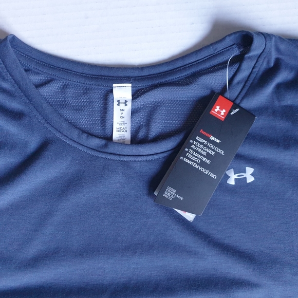 Under Armour Wm's Whisperlight Long Sleeve Active Top w/ Mesh Back Panel Blue Sm - Picture 9 of 16